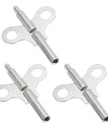 Double Ended Clock Key Set, 3 Pcs Winding Keys for Mechanical Clocks, 2.2mm and 4.4mm Square Holes, Steel Silver Tone