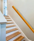 Indoor Stair Wood Handrail Kit 2ft Non Slip Pine Railing Complete Rail System for safe home stair improvement