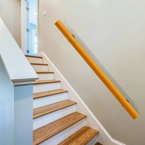 Indoor Stair Wood Handrail Kit 2ft Non Slip Pine Railing Complete Rail System for safe home stair improvement
