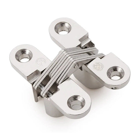 Hidden Folding Door Hinge With Nickel Plated Zinc Alloy Finish, Invisible Style Connector for Interior Doors in low profile mount