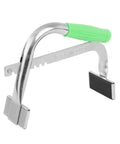 Heavy Duty Battery Carrier Lifter And Grab Tool For Top Post And Side Post Batteries With Rubber Pad Grip, steel frame, green handle