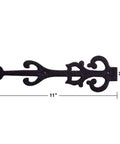 Garage Door Decorative Hardware Set 11 Inch Slick Black Wrought Iron Dummy Strap Hinges with Mounting Hardware, Rust Resistant