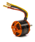 Premium 4250 Outrunner Brushless Motor At Eight Hundred Kv For Medium Fixed Wing Rc Planes, orange and black design, direct wiring.