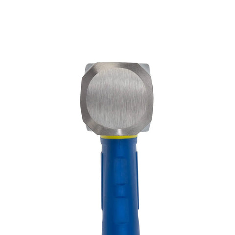 Close-up of 4-pound head Soft Face Sledge Hammer For Auto Shop And Construction Use, 16-inch fiberglass handle, ergonomic grip