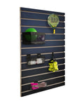 24X36 Inch Black Slatwall Panel For Home Garage And Retail Displays With Three Inch On Center Grid And Flexible Merchandising Mounting For Hooks Shelves And Brackets