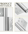 Close-up of stainless steel detachable flag hinges for wooden doors 5 inch 2Point5mm thick weld on built to last outdoor gate hinges
