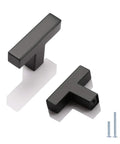 100 Pack Flat Black Stainless Steel Cabinet Knobs Square Corner Bar Handles For Kitchen Cabinets And Doors, 2 Inch Overall Length, Single Hole T Knob