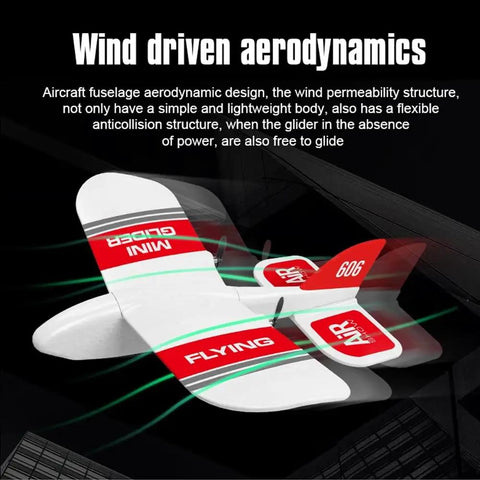 KF606 RC Plane For Newbies With Three Batteries 2 4 GHz Remote Control Airplane showing wind driven aerodynamics in flight