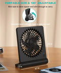 Ultra Quiet 6.8 Inch Desk Fan With Battery And USB Power 3 Speed Portable Travel Fan featuring 180° adjustable tilt on a desk
