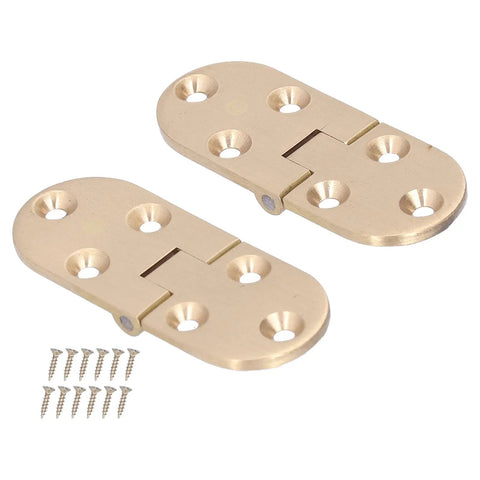 Dope Two Pack Pure Copper Flap Hinge 90 Degree Foldable Flip Top With Screws showing both hinges and included screws