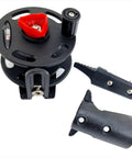 Universal Composite Speargun Reel 30M For Spearfishing Black with sliding line guide and dual mount brackets