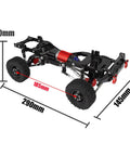 Durable Metal RC Car Chassis Frame Kit For 1 16 Scale C14 C24 Dope Upgrade with Axle Gearbox and Pull Rods, dimensions shown