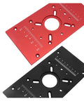 Top Shelf Aluminum Router Base Plate Precision Milling Table Insert For Woodworking Trimming Tasks in red and black.