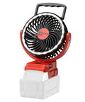 Cordless 5 Inch Jobsite Fan For Milwaukee 18V Battery, brushless motor, LED indicator, red and black design
