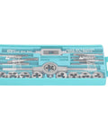 Top Tier Metric Tap And Die Set With Insane 60HRC Hardness Made From Premium Alloy Steel Perfect For Precision CNC Metal Work Whether You Need Coarse Or Fine Threads This Ultimate Hand Tool Kit Is A Total Game Changer For Any Serious Fabricator Who Wants. 20pc metric tap and die set in turquoise case, M3-M12 steel threading tools