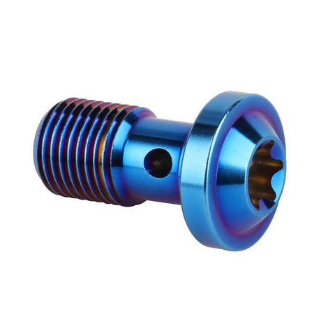 Titanium Banjo Bolts M10x20mm 1.0 Pitch Torx Head Burnt Blue Finish for Brake Fittings Universal Brake System Adapter