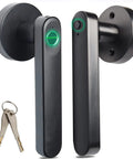 Smart Fingerprint Door Lock With Keyless Entry And Biometric Handle, Auto Lock, Passage Mode, Spare Key, Durable Grey Finish