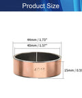 Heavy Duty Carbon Steel Bronze Sleeve Bearing 40mm ID X 44mm OD X 15mm Length Oilless Bushing dimensions shown