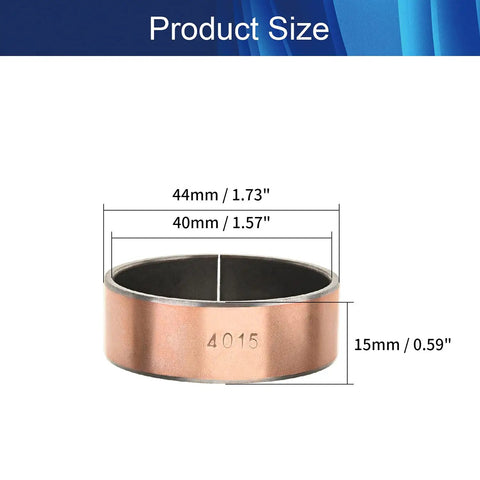 Heavy Duty Carbon Steel Bronze Sleeve Bearing 40mm ID X 44mm OD X 15mm Length Oilless Bushing dimensions shown