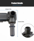 Power brake booster vacuum sensor, black plastic with hose port and mounting lugs; front view.