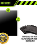 Heavy Duty 95 And 96 Gallon Garbage Bags 50 Pack With Bulletproof 2 Mil Thickness displayed with dimensions 61 inch and 68 inch.