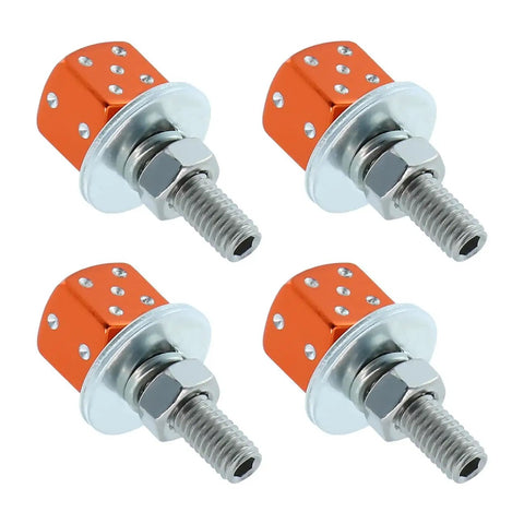 Dice License Plate Screw Fasteners Kit Four Piece Set For Cars Trucks And Motorcycles Orange Durable Stainless Steel And Aluminum Alloy