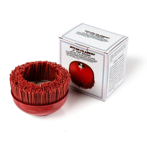 6 Inch Cup Brush Nylon Filament 5/8-11 Thread for Metal Wood Aluminum and Plastic Prep with packaging