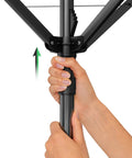 Adjusting height of Heavy Duty Outdoor Umbrella Drying Rack With 360 Degree Rotating Drying Arms Height Adjustable Clothesline