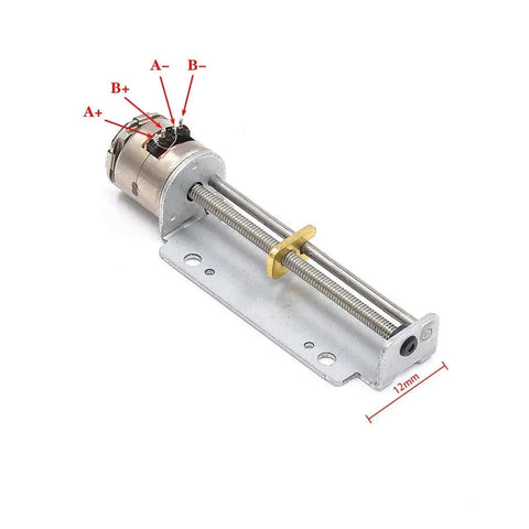 Compact All Metal Micro Linear Stepper Motor With Lead Screw And 32mm Stroke Smooth Operator for tight DIY builds.