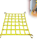 Heavy Duty Nylon Cargo Net For Hoisting And Lifting, Built Tough For Garden Loads, flat design shown laid out and in use for lifting