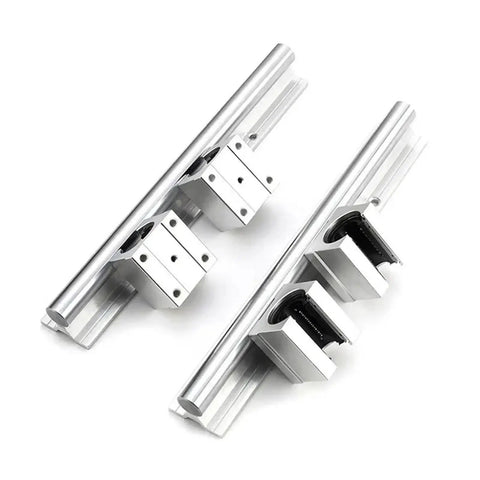 Aluminum Block 16mm Linear Motion Ball Bearing Slide With Guide Rail Set For CNC Machines, High Precision Linear Guide System, 4 Pieces, Smooth, Durable 16mm Rail Kit For Precision Motion And Easy Assembly, 4-piece aluminum rail set
