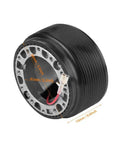Beefy Aluminum 0.6 Inch 6 Bolt Quick Release Steering Wheel Hub Adapter for Aftermarket Wheels, side view with 16mm shaft