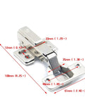 Beefy Heavy Duty Rustproof Iron Hydraulic Door Hinge With Iron Core Damper Buffer For Cabinets And Cupboards, dimensions shown