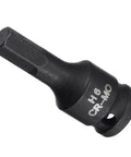 Impact Hex Bit Socket 6mm Metric 35mm Long Chrome Molybdenum Steel One Piece Construction One Quarter Inch Drive Impact Socket