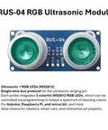 Ultrasonic Sensor Module With WS2812 RGB Lighting For Arduino Raspberry Pi And Micro:bit, 6 RGB LEDs for visual feedback