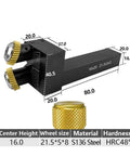 Dual Wheel Knurling Tool Set 16x20mm for CNC Lathe, 21.5x4x8 size, S136 steel, HRC48 hardness, with measurement details.
