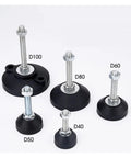 Adjustable Furniture Leveling Feet With Swivel Base And M12 Thread Carbon Steel Nylon Build for solid support on uneven floors.