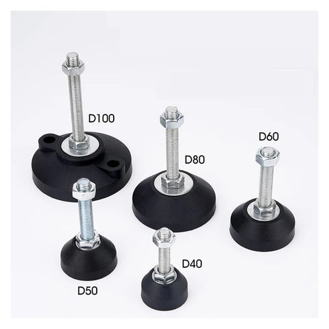 Adjustable Furniture Leveling Feet With Swivel Base And M12 Thread Carbon Steel Nylon Build for solid support on uneven floors.