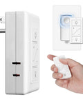 Knockout Smart Plug In Dimmer Switch For Table Lamps With 2Dot4Ghz Wireless Control Talks Right Up To Alexa For Smooth Adjustment showing switch and remote.
