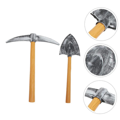 Two Piece Dwarf Pickaxe And Spade Costume Props Set Lightweight Plastic Sponge Fun Tools For Party Favors Stage Performances Photo Shoots And Scene Decorating close-up details