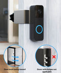 No Drill Anti Theft Doorbell Mount For Blink Video Doorbell attached to an inward-opening white door shown in close-up view