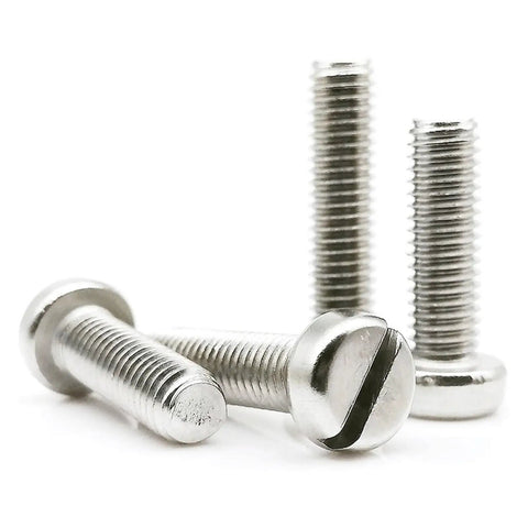 Top Shelf 304 Stainless Steel Cheese Head Machine Screws Slotted Drive For Woodworking Diy Projects Built Tough Pack Twenty Metric Sizes M1.6 Through M6 10Mm Length with low profile heads.