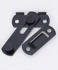 2pcs Stainless Steel Door Hasp Latch, Rust Proof Gate Lock with Screws, close-up view of the latches and mounting slots.