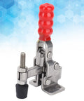 Heavy-Duty Stainless Steel Horizontal Toggle Clamp With 220.5 Pounds Holding Capacity, Quick Clamp For Metalworking, Welding, Molds, Circuit Boards, Electronic Equipment Installations And Workshop Projects, red handle