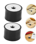 Eight Piece Rubber Shock Absorber Set With Male Thread Compression Dampers For Air Compressors And Industrial Equipment To Cut Noise And Protect Machinery From Vibration, black rubber mounts