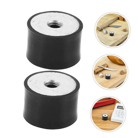 Eight Piece Rubber Shock Absorber Set With Male Thread Compression Dampers For Air Compressors And Industrial Equipment To Cut Noise And Protect Machinery From Vibration, black rubber mounts