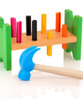 Wooden Hammer Toy Set For Kids Educational Hands On Pretend Play Tools Durable Safe Wood Kid Friendly Blue Color Great For Learning Building Party Games And DIY Fun, 6.5x3 in