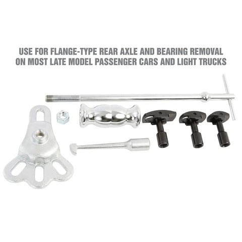 Heavy Duty Rear Axle Puller Set With A Tough Slide Hammer To Easily Yank Stubborn Bearings Off Flanged Axles On Cars And Trucks Helps You Fix Your Ride Fast Includes Adapter Kit And Carry Case