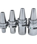 Top Pick PHC20 Hydraulic Collet Chuck For CNC Lathe Tools Fits HSK63A BT30 BT40 Systems, showing four chucks for precise machining.
