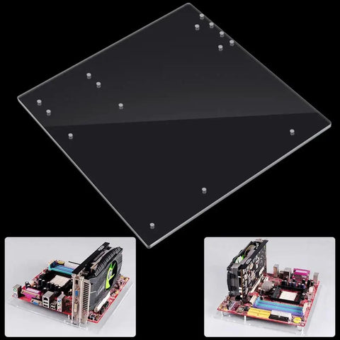 Open Air Computer Case For M-ATX Motherboard With Acrylic Transparent Frame And DIY Base Stand, Easy Install For Cooling